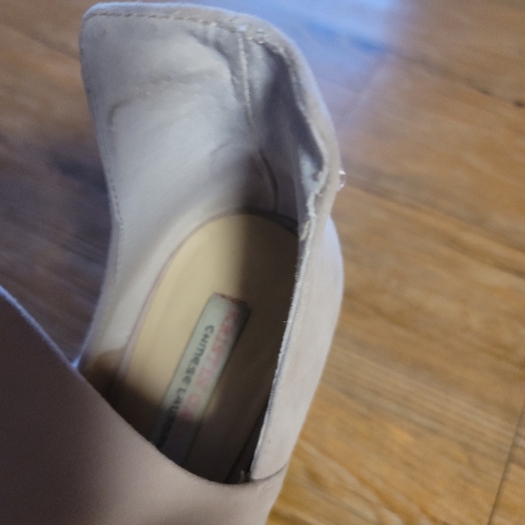 *SOLD* Chinese Laundry Kristin Cavallari Lash Booties, Nude Suede Chunky Size 9 - Picture 6 of 6